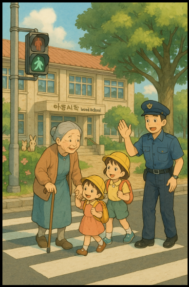 "도로교통사고 사망자 감소대책" 홍보 포스터