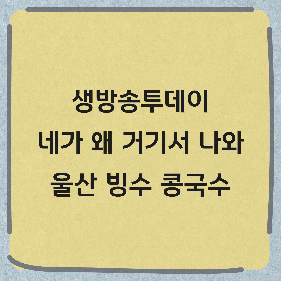 생방송투데이 울산 빙수콩국수 네가 왜 거기서 나와