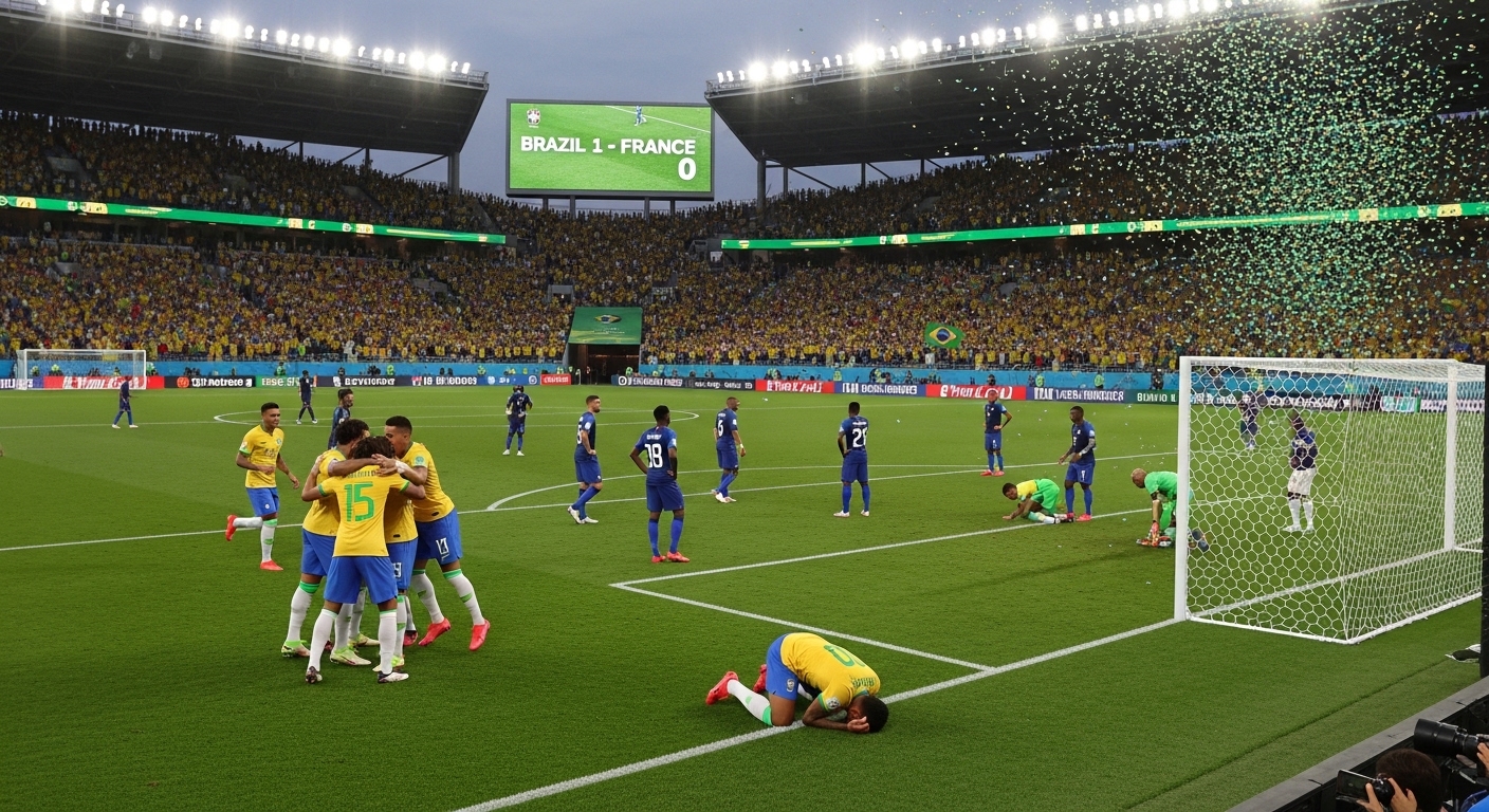 브라질 대 프랑스 축구 비교 이미지