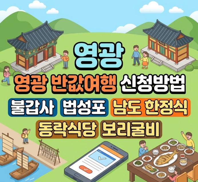 영광 반값여행 신청 법성포 맛집 굴비정식 동락식당