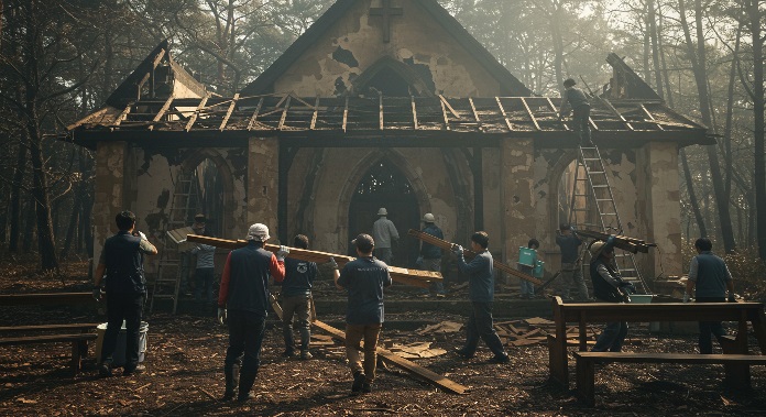 영남 산불 피해 현장 - &ldquo;십자가가 타도, 사랑은 안 타니까요.&rdquo;