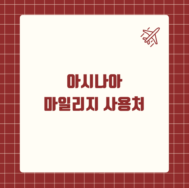 아시나아 마일리지 사용처