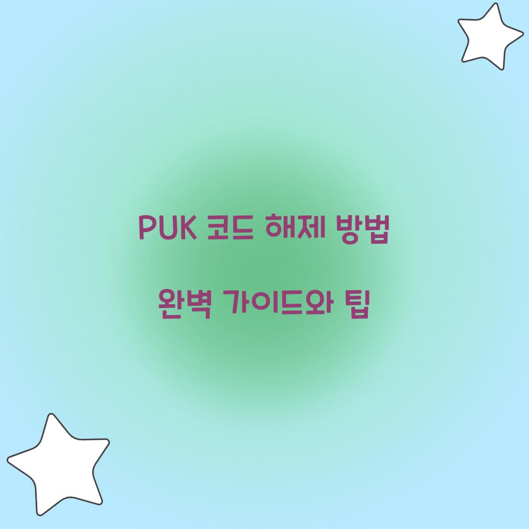 PUK 코드 해제 방법