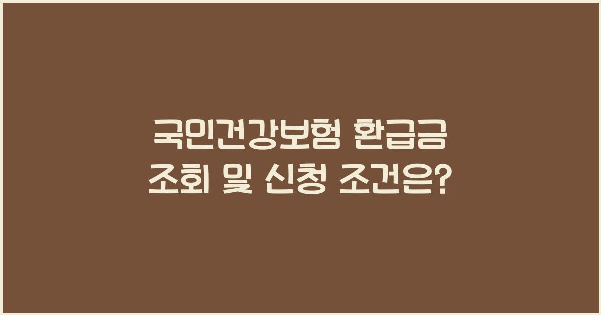 국민건강보험 환급금