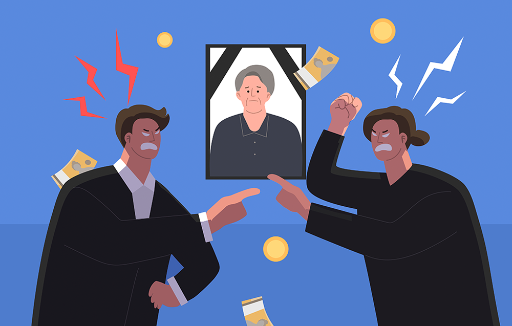 #상속금을 놓고 싸우는 유가족