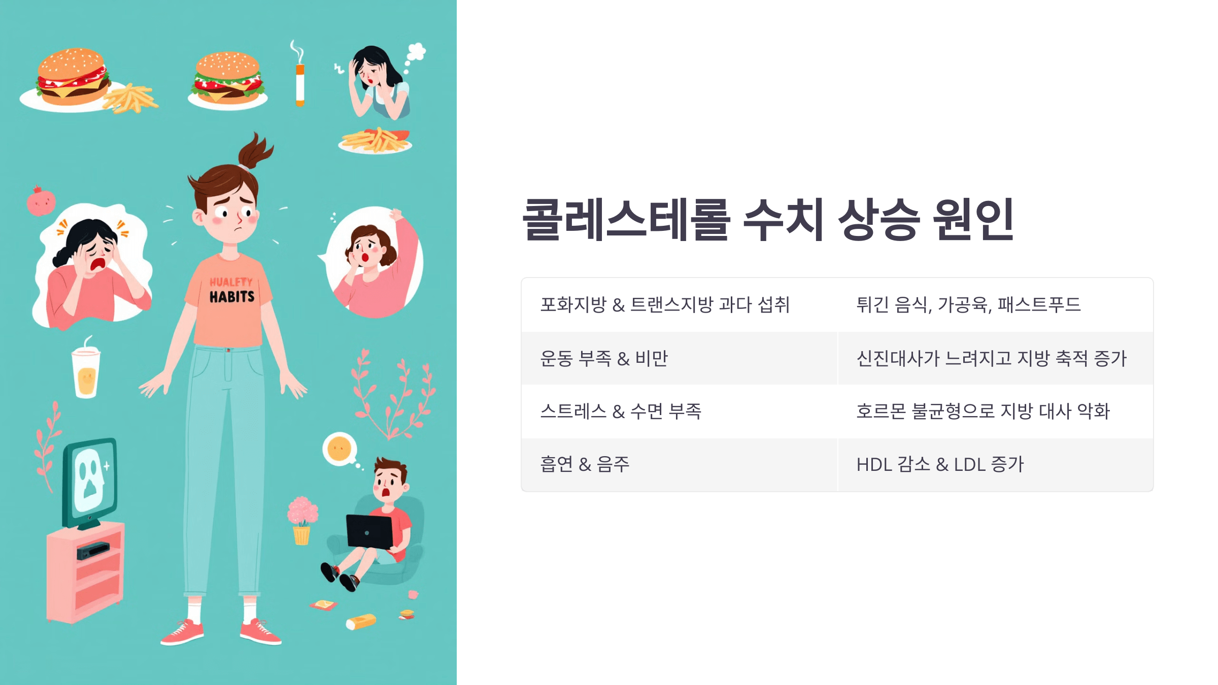 콜레스테롤과 관련된 사진입니다.