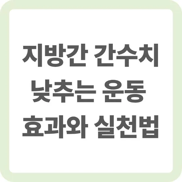 지방간 간수치 낮추는 운동 효과와 실천법 텍스트 이미지