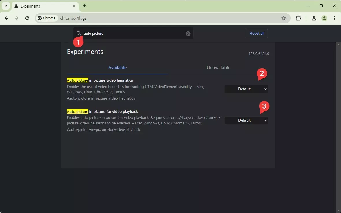 크롬 브라우저 자동 PIP 모드 활성화 하는 방법 캡처 1