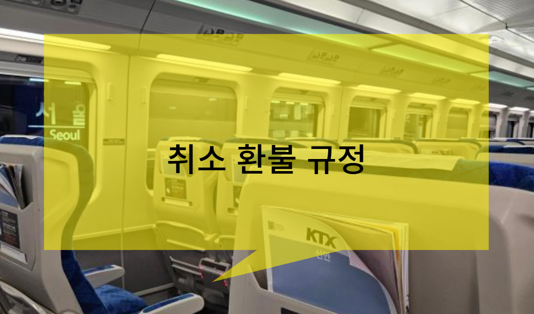 설날 기차표 취소 및 환불 규정
