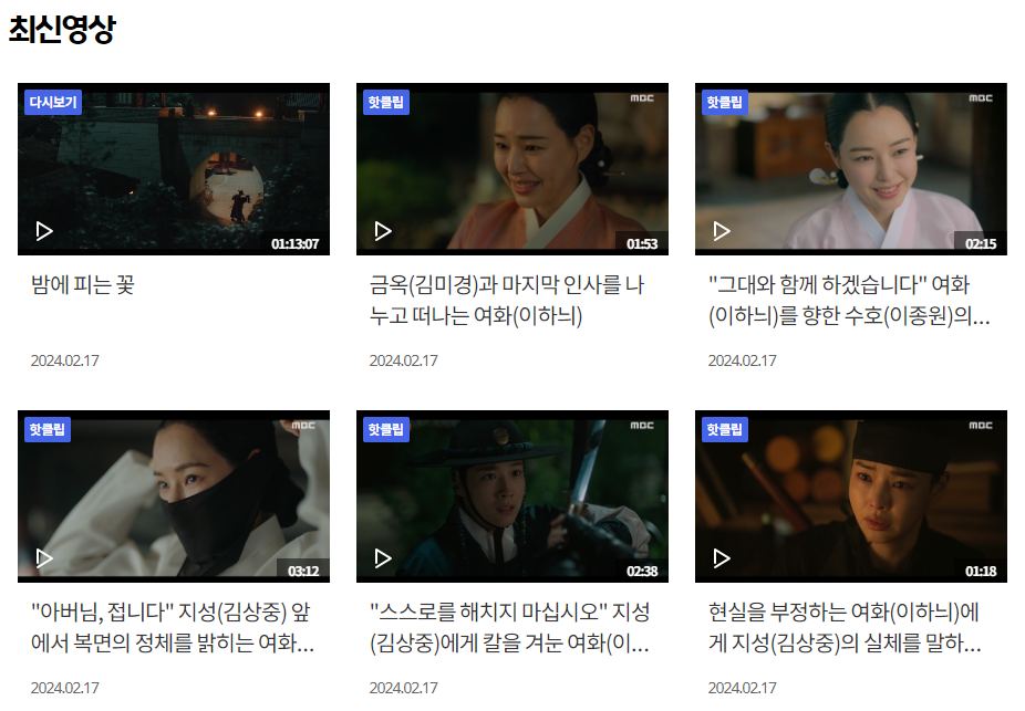 밤에 피는 꽃 다시보기