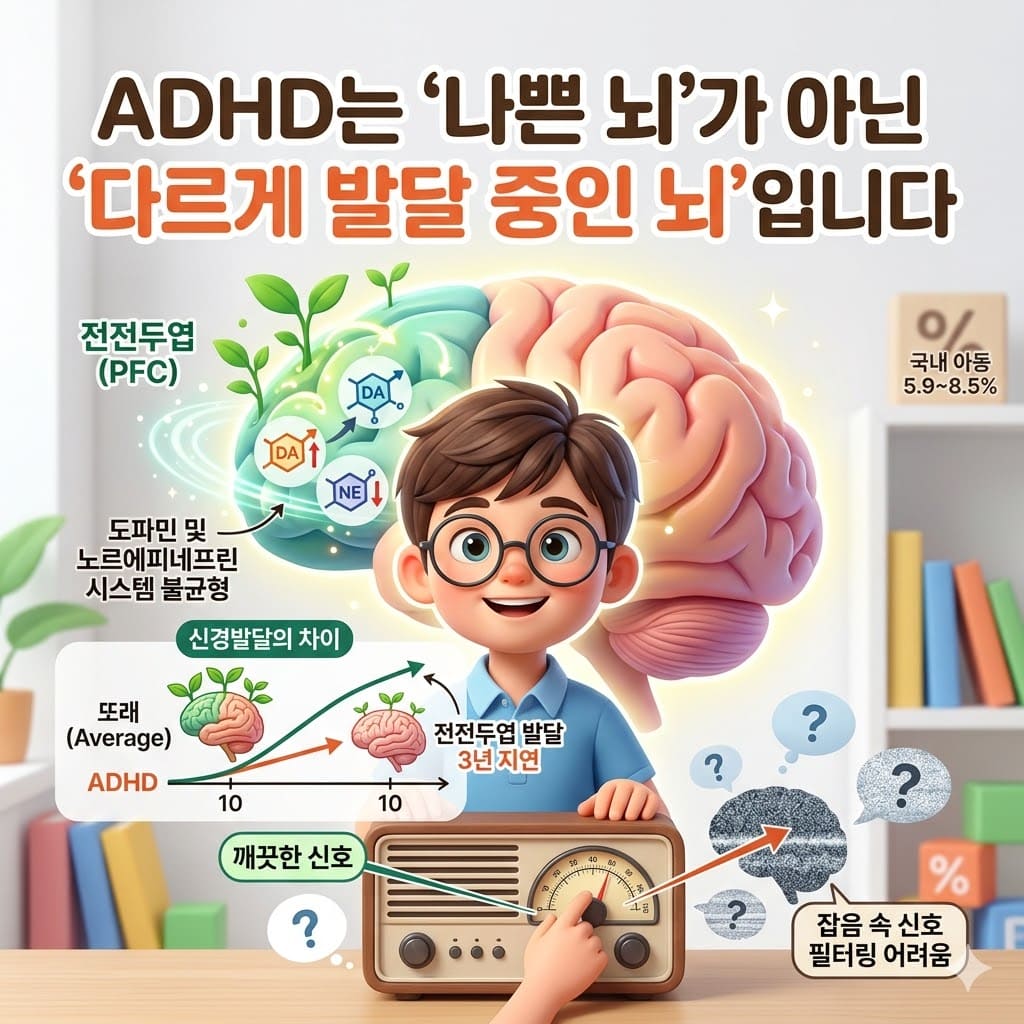 ADHD는 '나쁜 뇌'가 아닌 '다르게 발달 중인 뇌'입니다