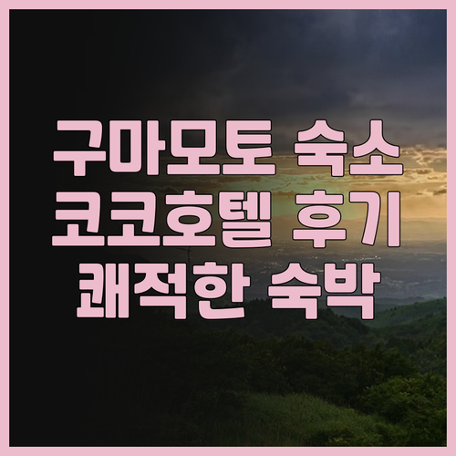 코코 호텔 프리미어 구마모토 후기 쾌..