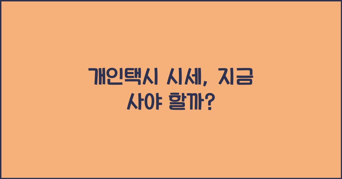 개인택시 시세