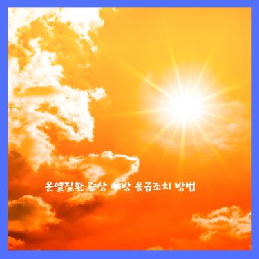 온열질환 증상 예방 응급조치 방법