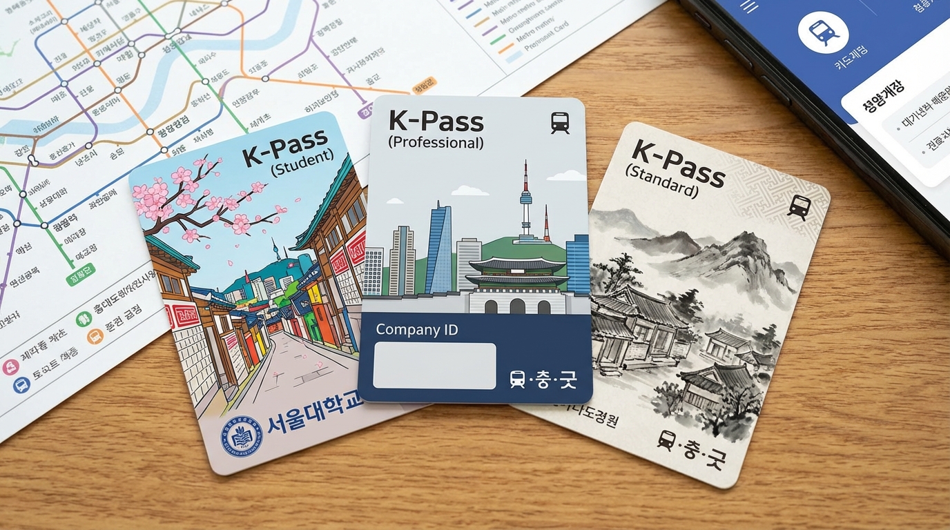 대학생과 직장인에게 최적화된 K-패스 카드 3종의 디자인과 레이아웃