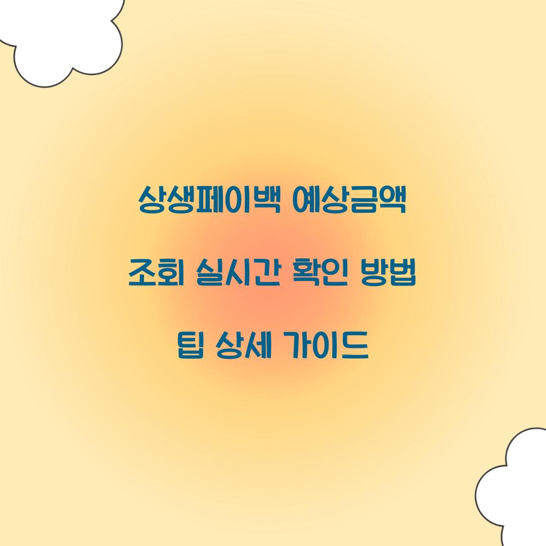 상생페이백 예상금액 조회