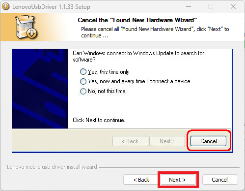 Canncel the Found New "Hardware Wizard"