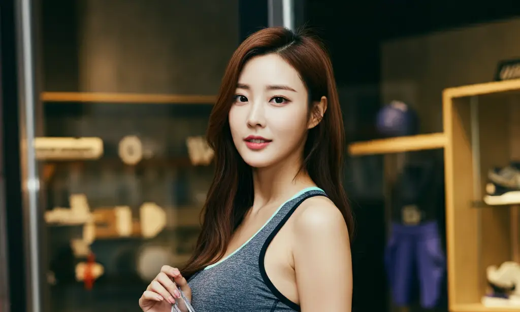 스포츠웨어를 쇼핑하는 여성