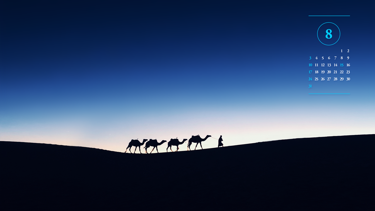 14 사막의 밤 A - 2025년8월 노트북배경화면