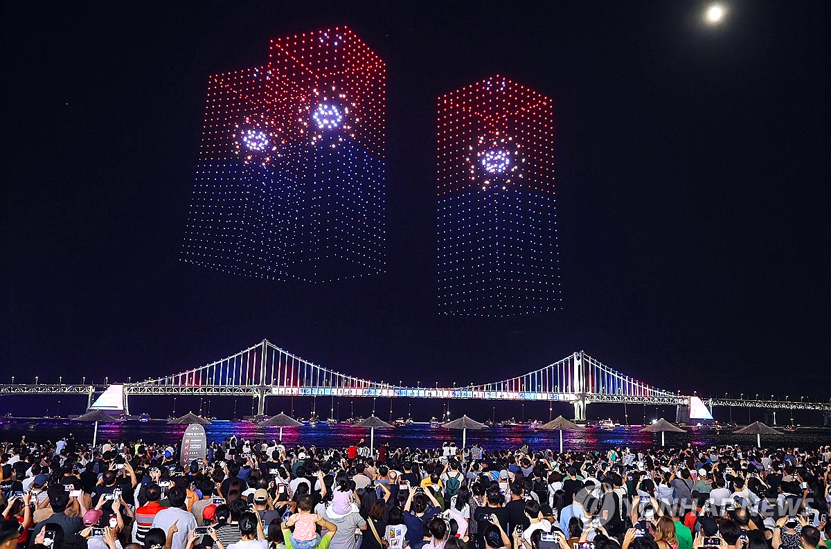 부산 광안리 드론 라이트 쇼