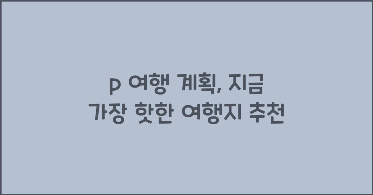 p 여행 계획