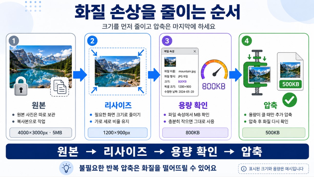 화질을 지키는 사진 용량 줄이기 4단계
