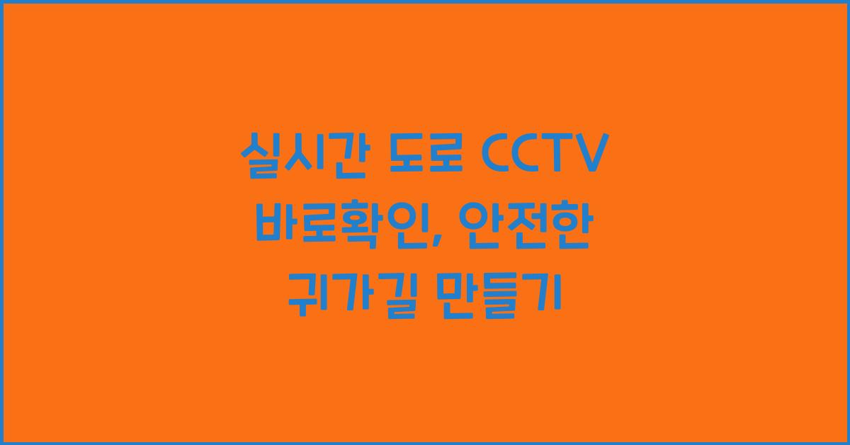실시간 도로 cctv 바로확인