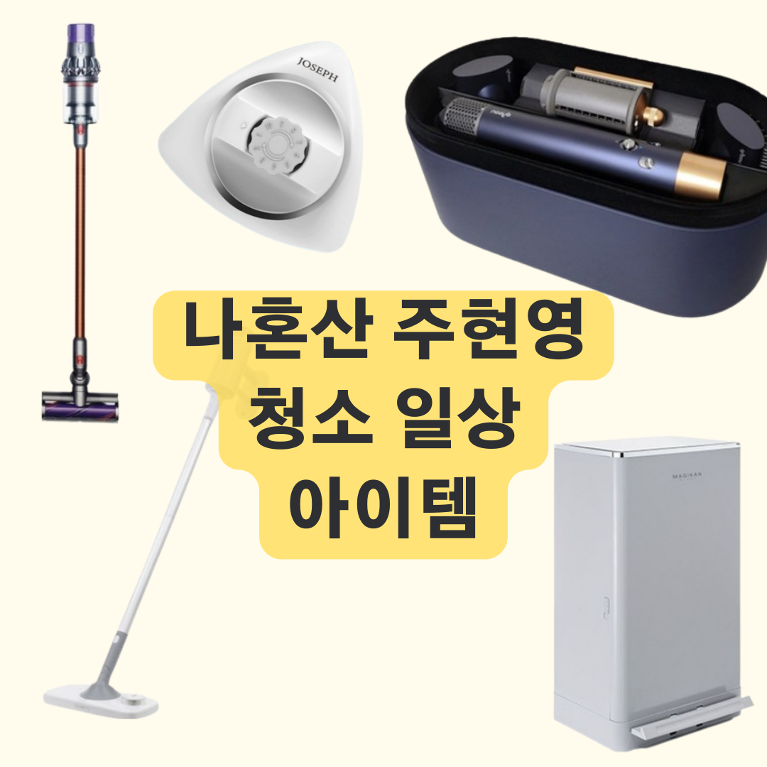 나혼자산다 주현영 쓰레기통 스팀 청소기 다이슨 헤어드라이기 제품 정보