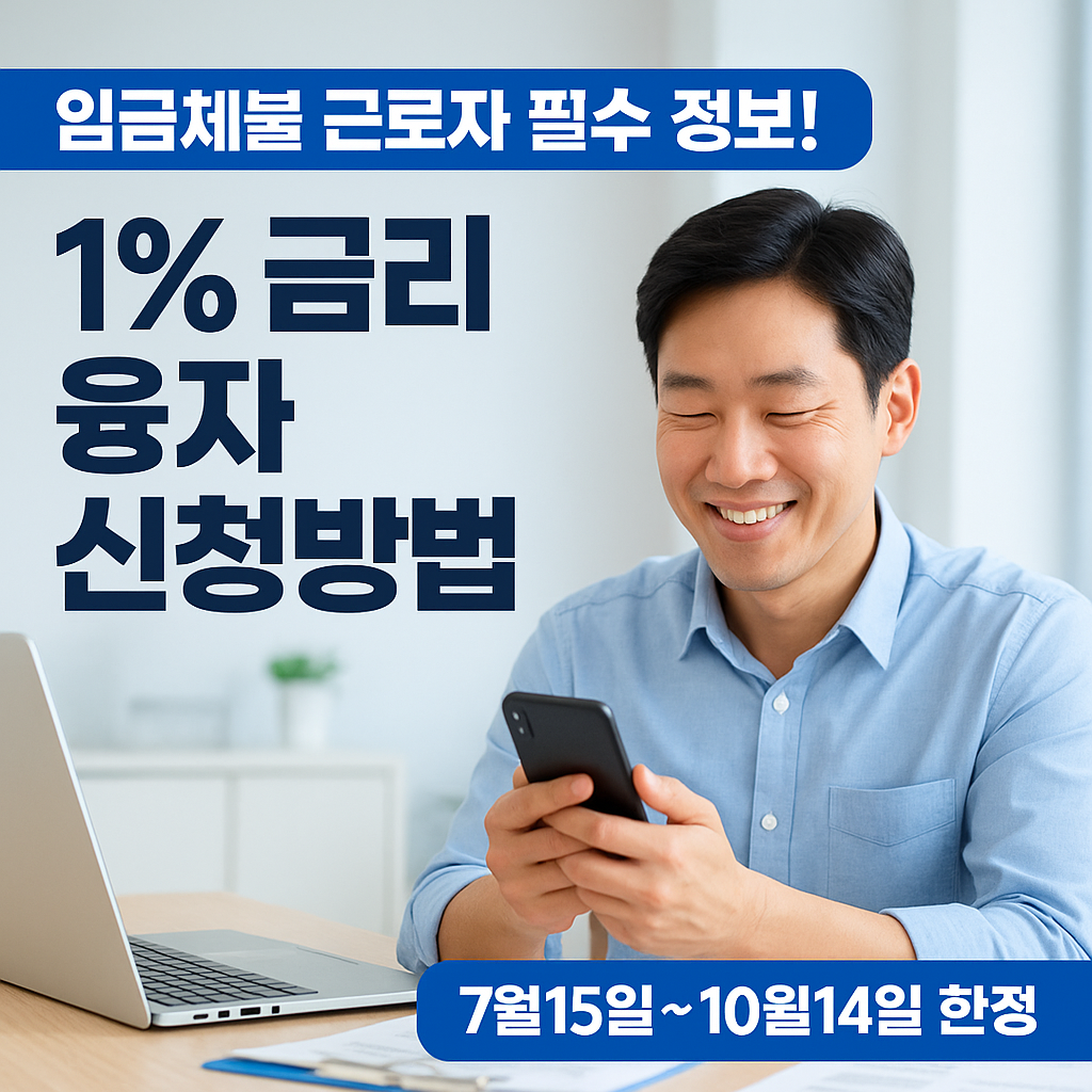 임금체불 근로자융자 1% 금리 신청방법