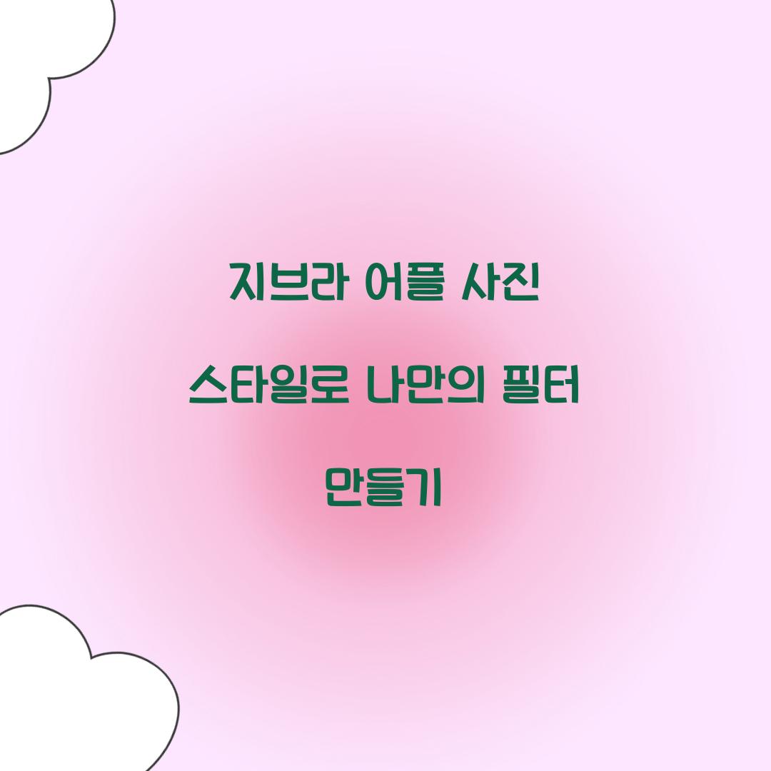 지브라 어플 사진 스타일