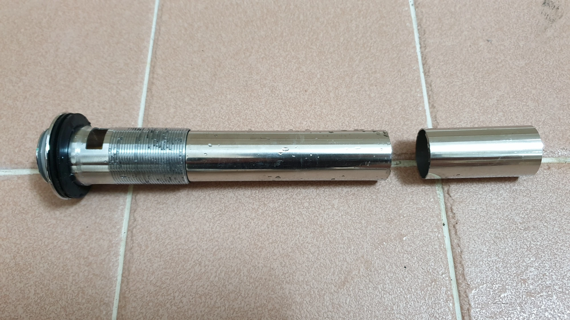 폽업 마개 배관 자른 모습