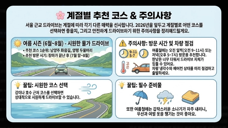 서울 근교 당일치기 드라이브 코스 BEST 5 (2026 최신)