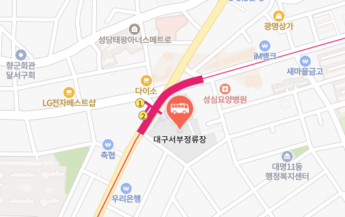 대구서부정류장 위치-지도
