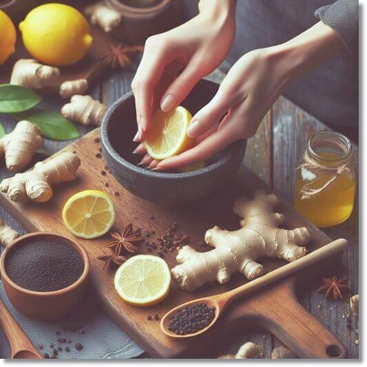 생강 레몬차 우리기