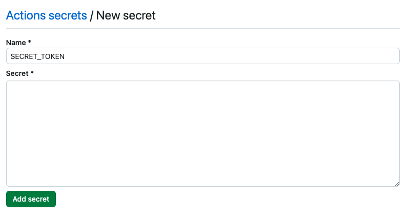 configure new secret
