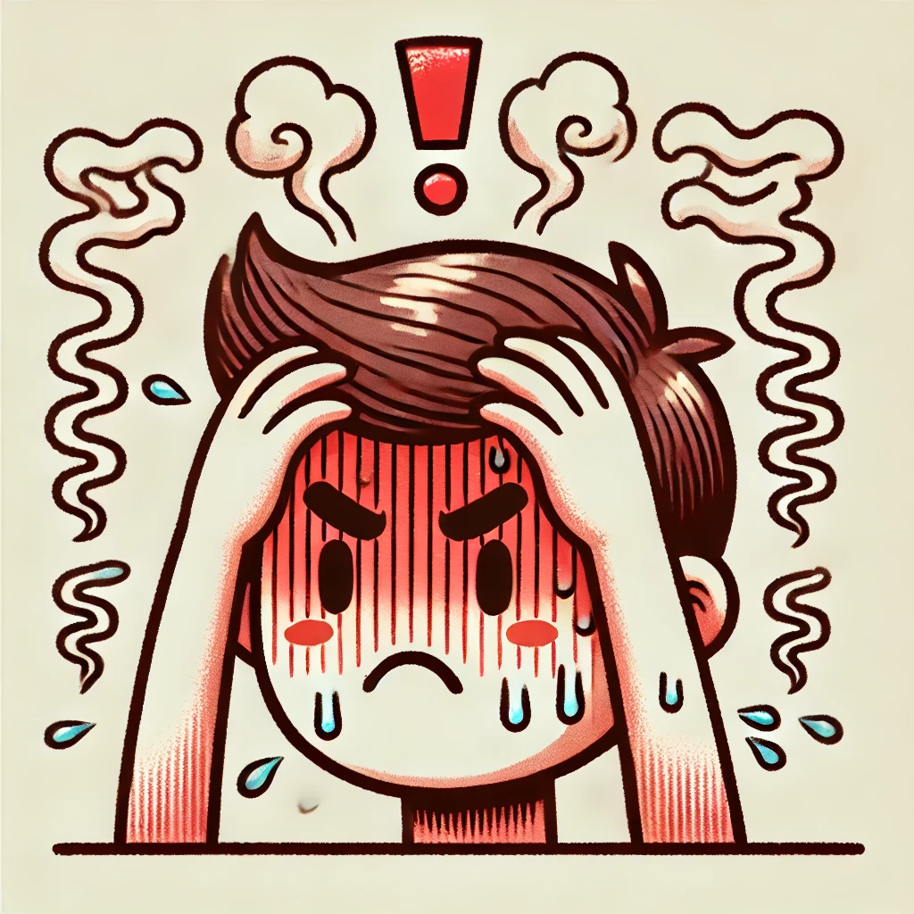 두피에 열이나는 사진