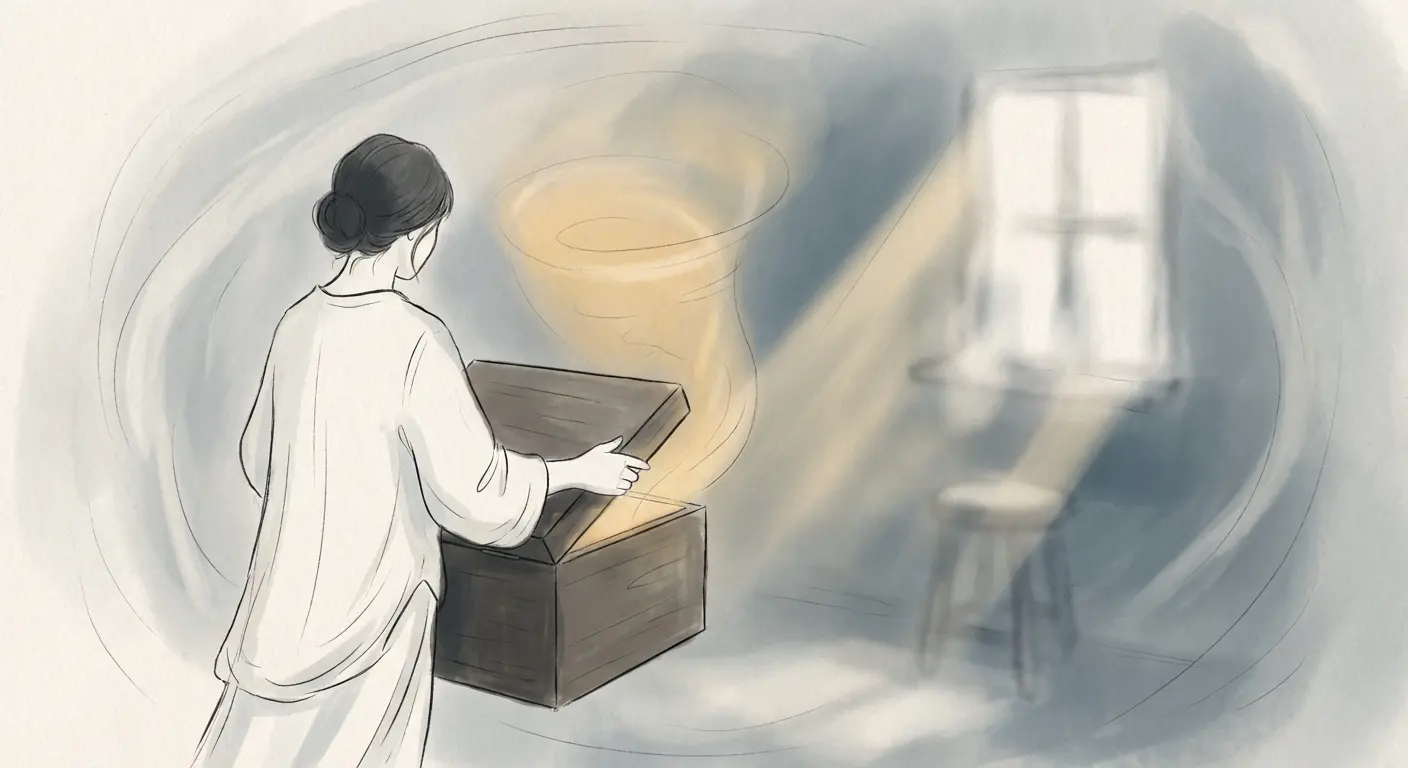 An illustration symbolizing the act of observation shaping reality