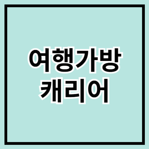 ✈️ 여행가방 캐리어 추천! 내게 딱 맞는 캐리어 고르는 법 🎒
