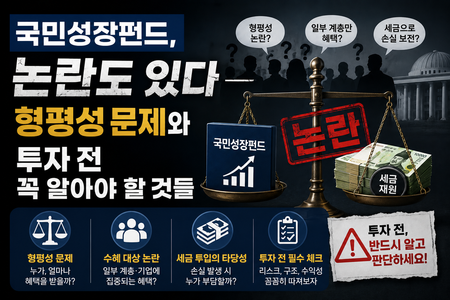 국민성장펀드, 논란도 있다-형평성 문제와 투자 전 꼭 알아야 할 리스크 형평성 문제와 리스크 수익성