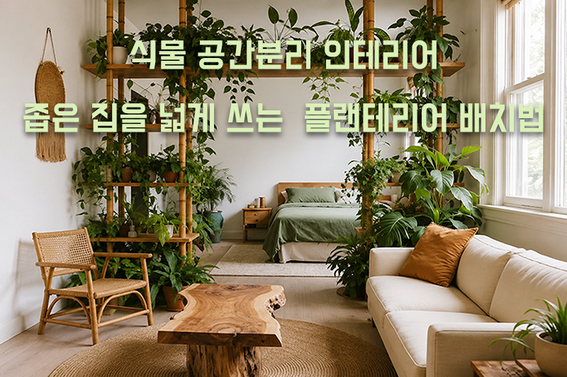 식물 공간분리 인테리어로 원룸과 좁은 집을 넓게 활용한 플랜테리어의 대표 이미지