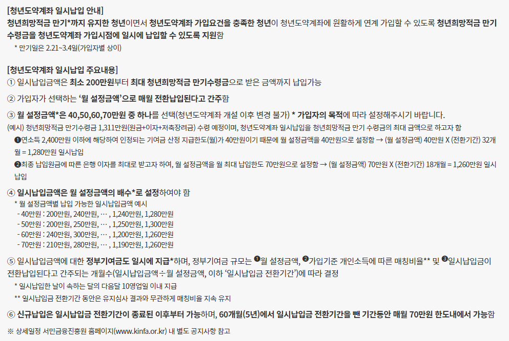 청년희망적금연계상품