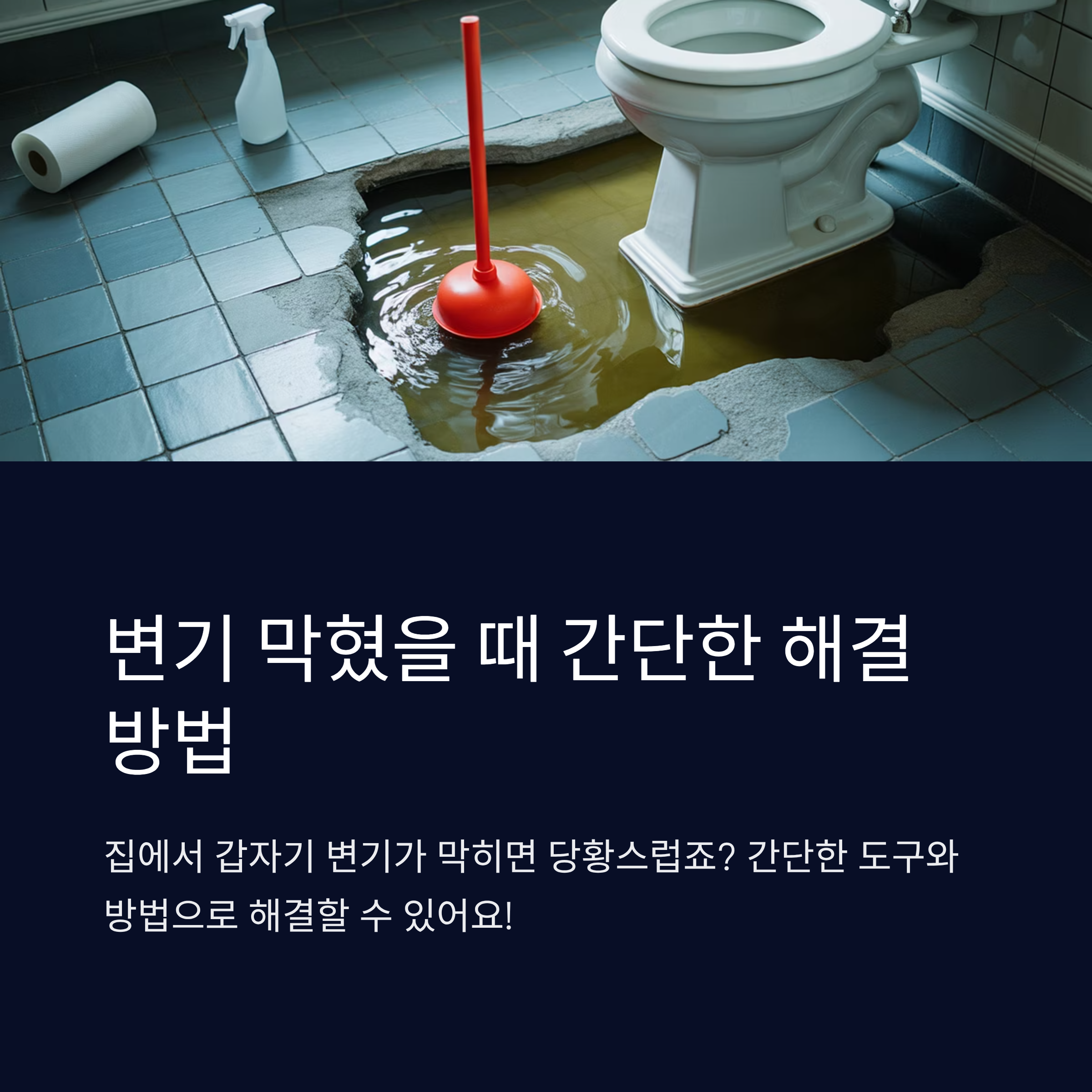 변기 막혔을 때 간단한 해결 방법