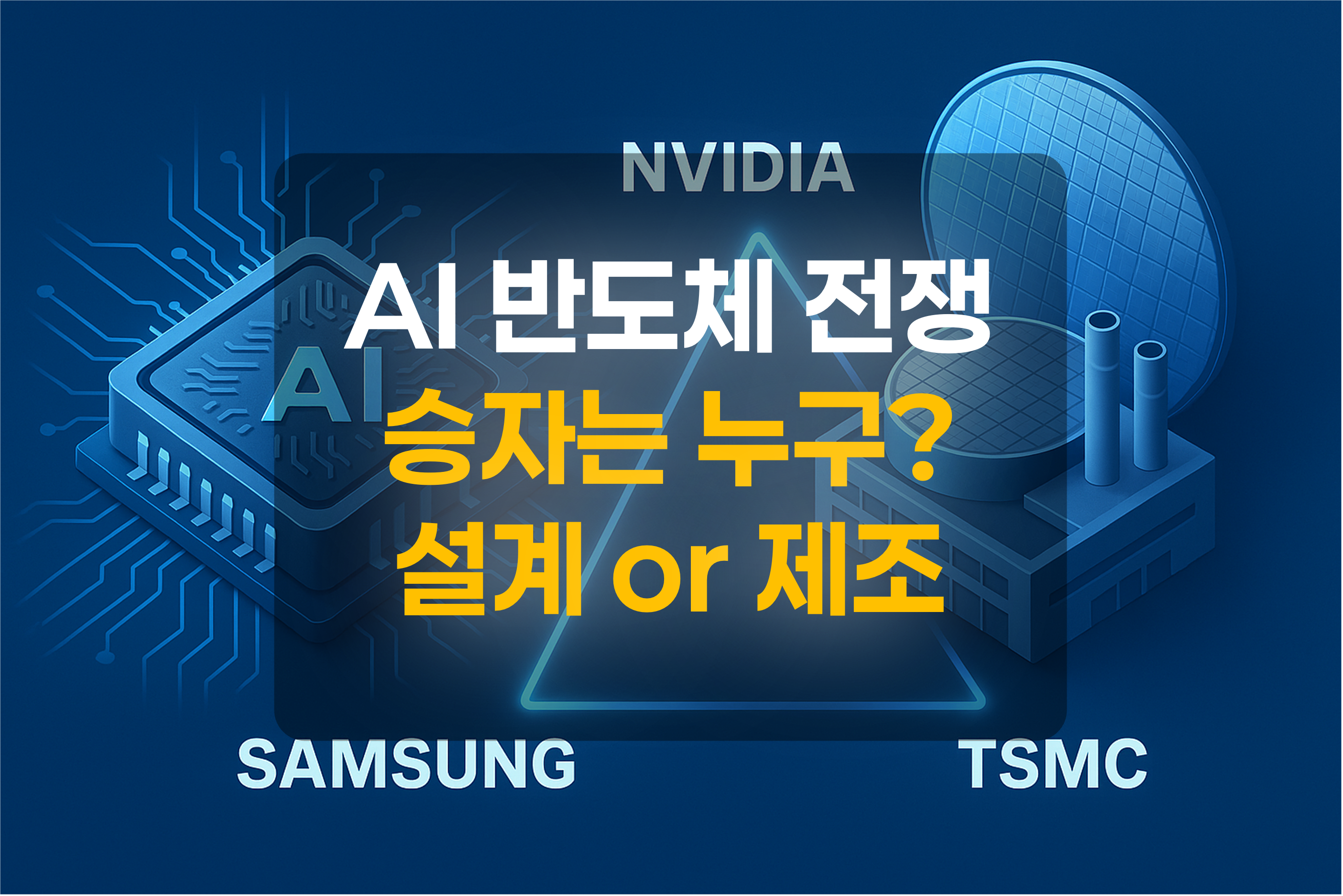 AI 반도체와 NVIDIA, 삼성전자, TSMC를 표현한 그림