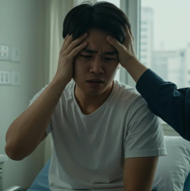 뇌전증-증상을-보여-병원에-입원한-환자의-이미지