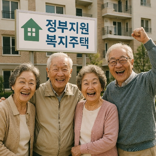 정비 지원 고령자복지주택 입주한 노인들이 즐거워 하는 모습