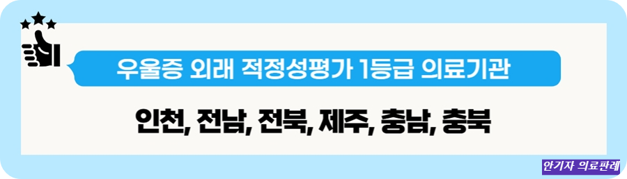 인천, 전남, 전북, 제주, 충남, 충북 우울증 치료 1등급 의원