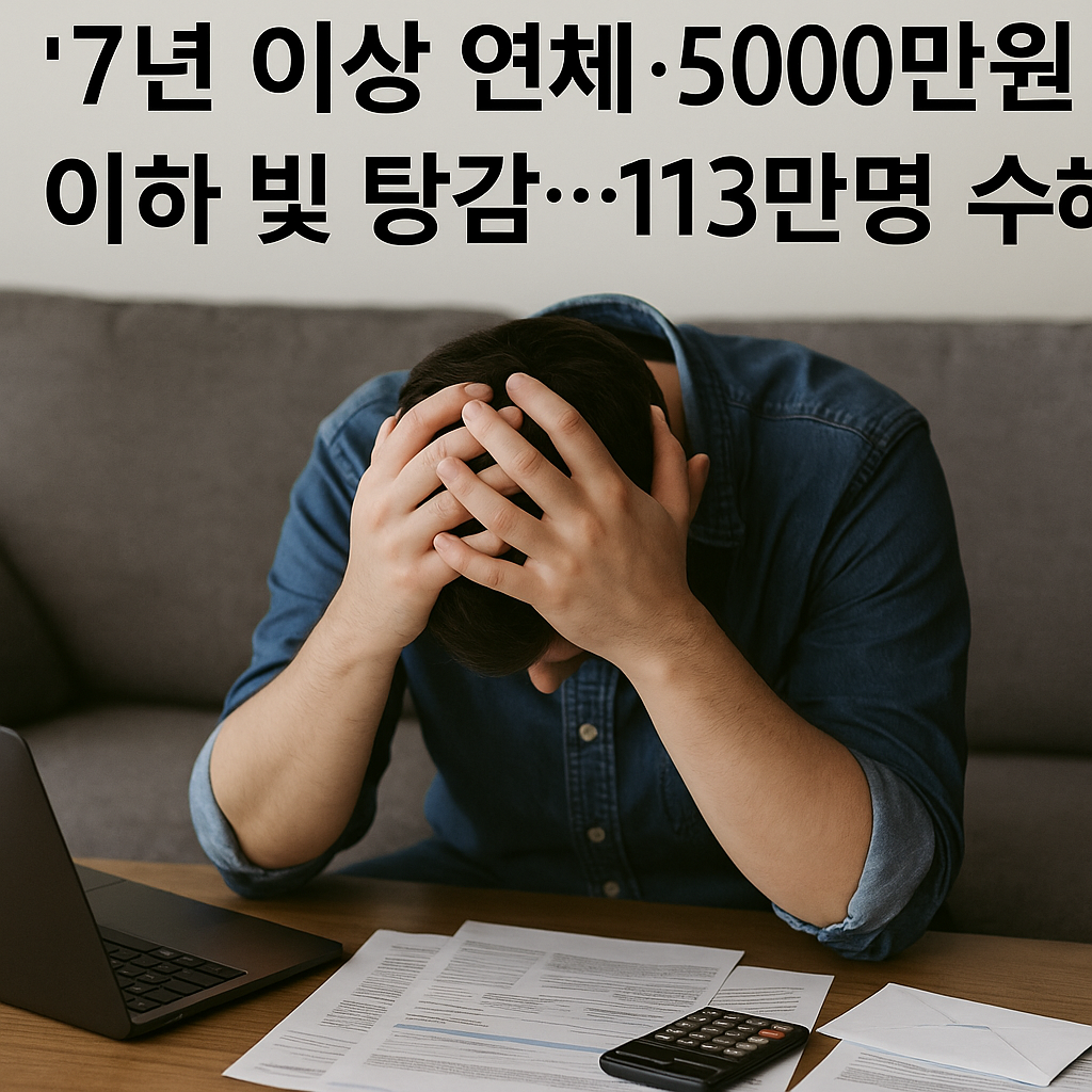 7년 이상 연체&middot;5,000만 원 이하 빚 탕감