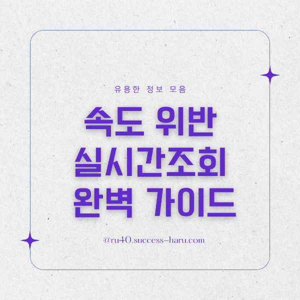 속도 위반 실시간조회 이파인 홈페이지