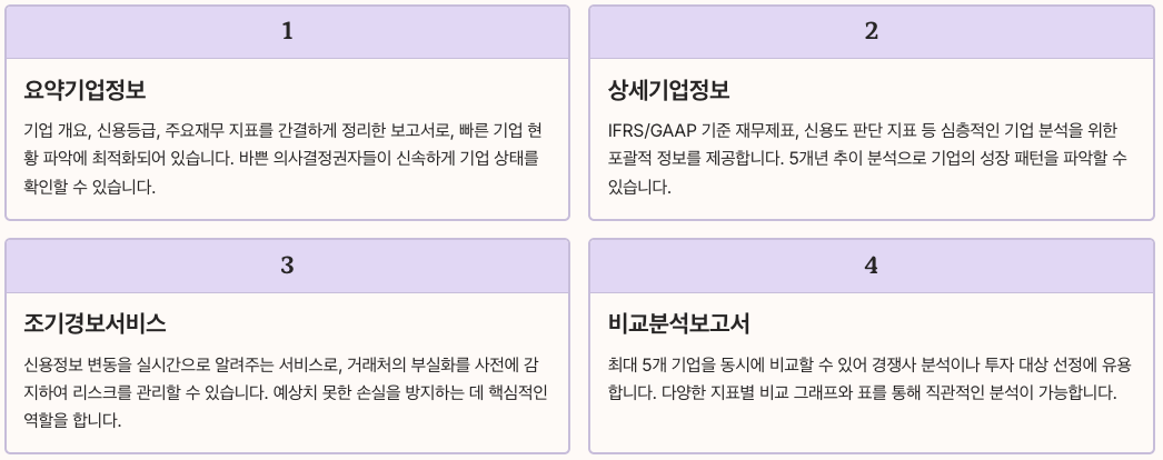 나이스비즈인포 핵심 기능과 서비스 범위 섹션 정리 이미지