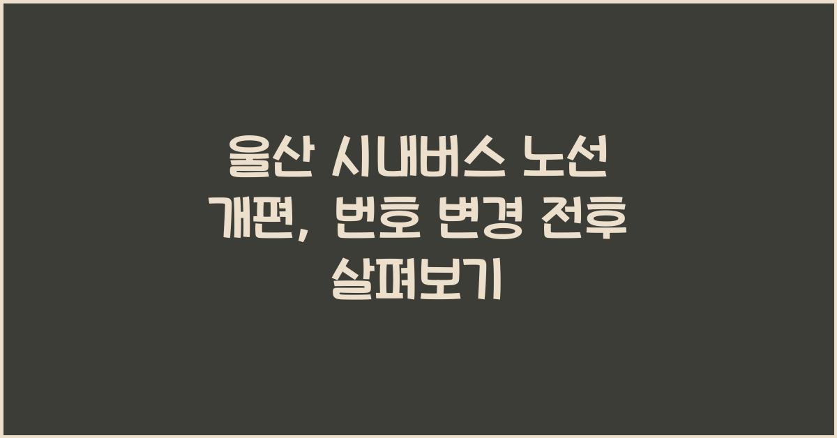 울산 시내버스 노선 개편 (울산버스 번호 변경 전후)